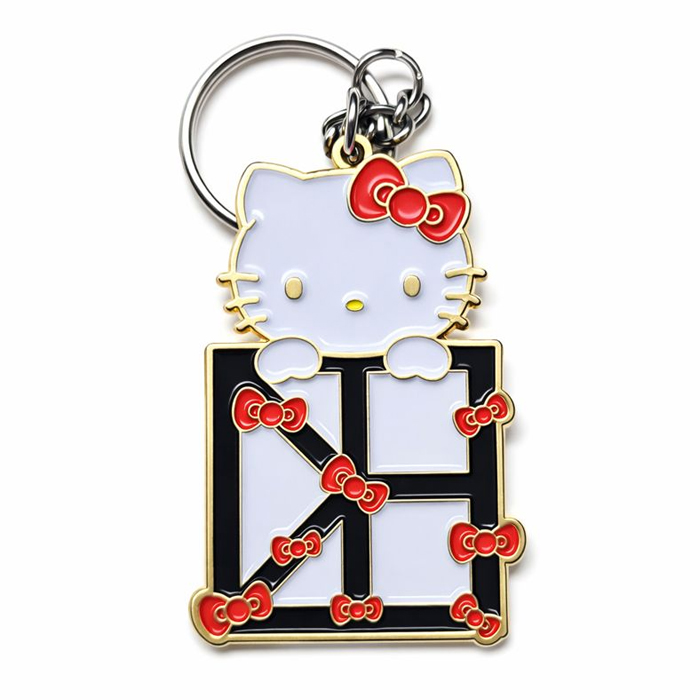 핼로키티 금도금 칠 금속키링